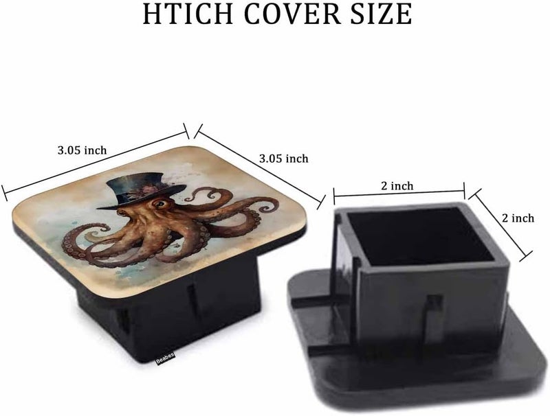 Beabes Soft Rubber ocean animal Octopus Square trailer Hitch Cover 2 inch, perfect for trucks SUVs RVs - Image 2